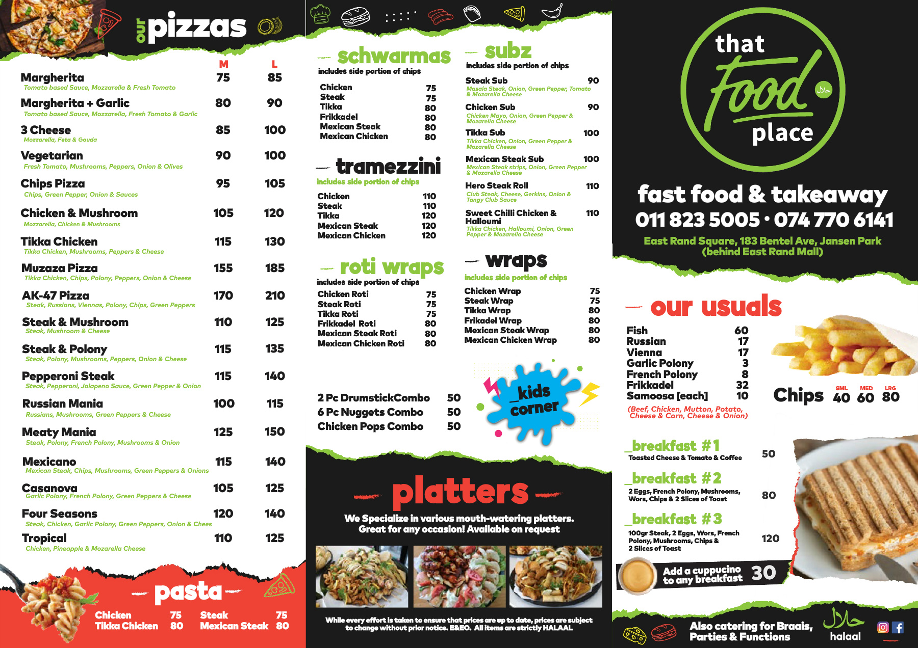 That Food Place Menu | Aug 2025
